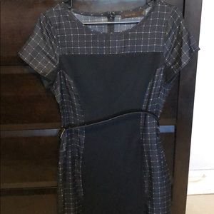 Black and white dress with belt